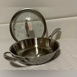 Princess House Heritage Tri-Ply Stainless Steel Frying Pan, 10 inch.